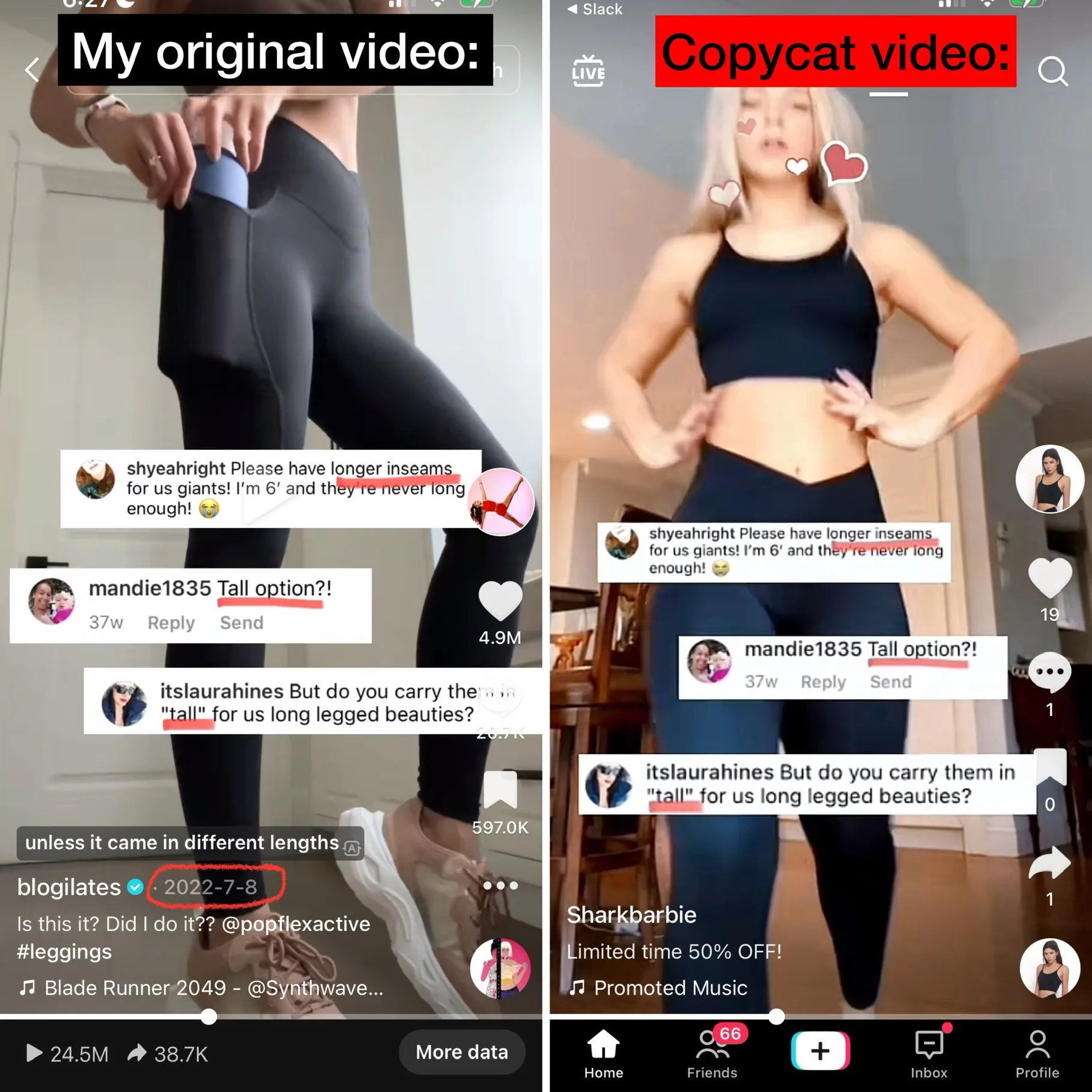 sharkbarbie stealing blogilates popflex ad content