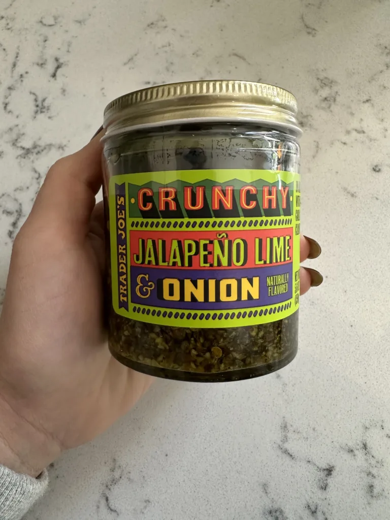 trader joe's haul crunchy jalapeno and onion