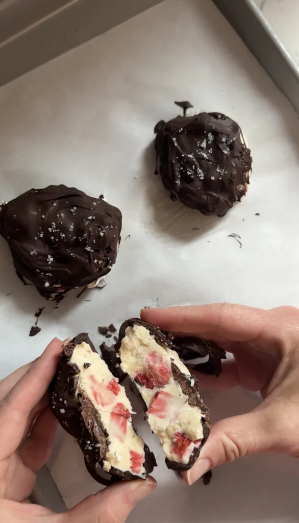 chocolate covered strawberry yogurt bites tiktok viral recipe