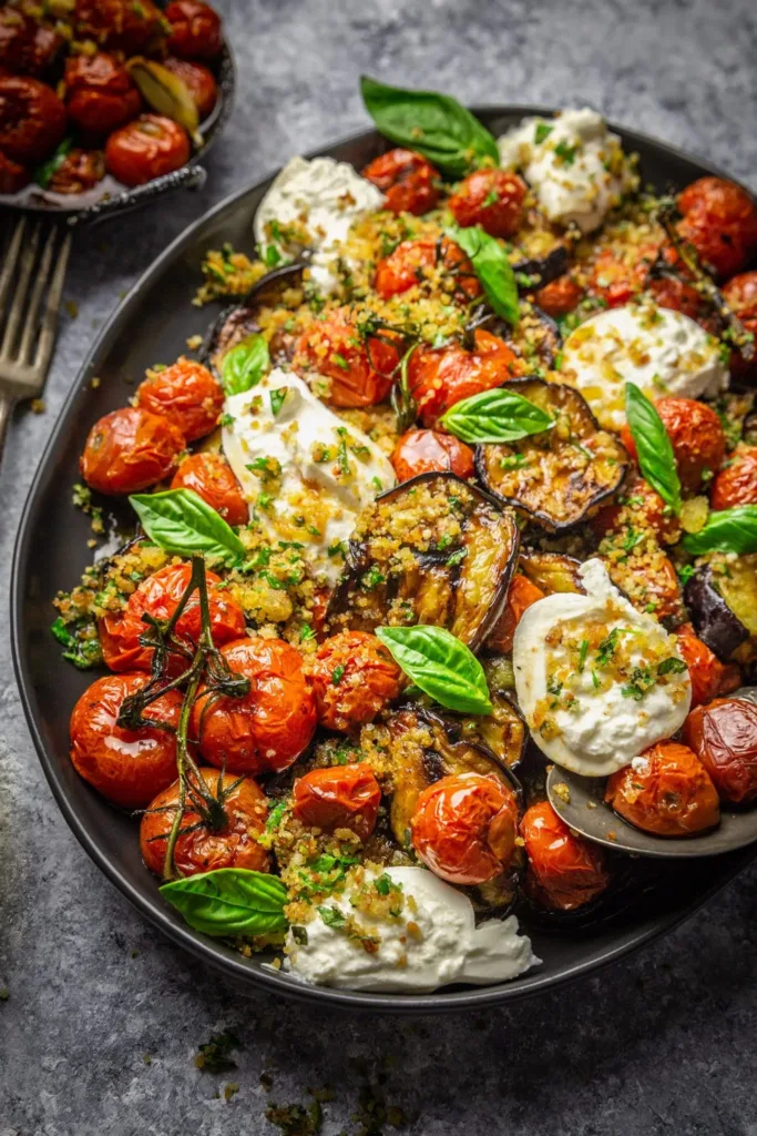 eggplant parm with roasted tomatoes recipe nerds with knives