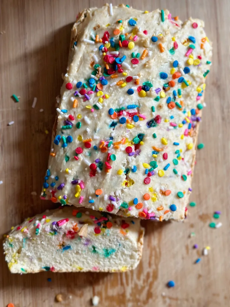 vegan ice cream bread with sprinkles
