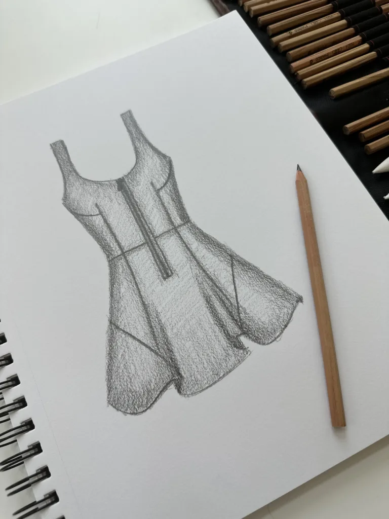 popflex matchpoint zipper dress sketch