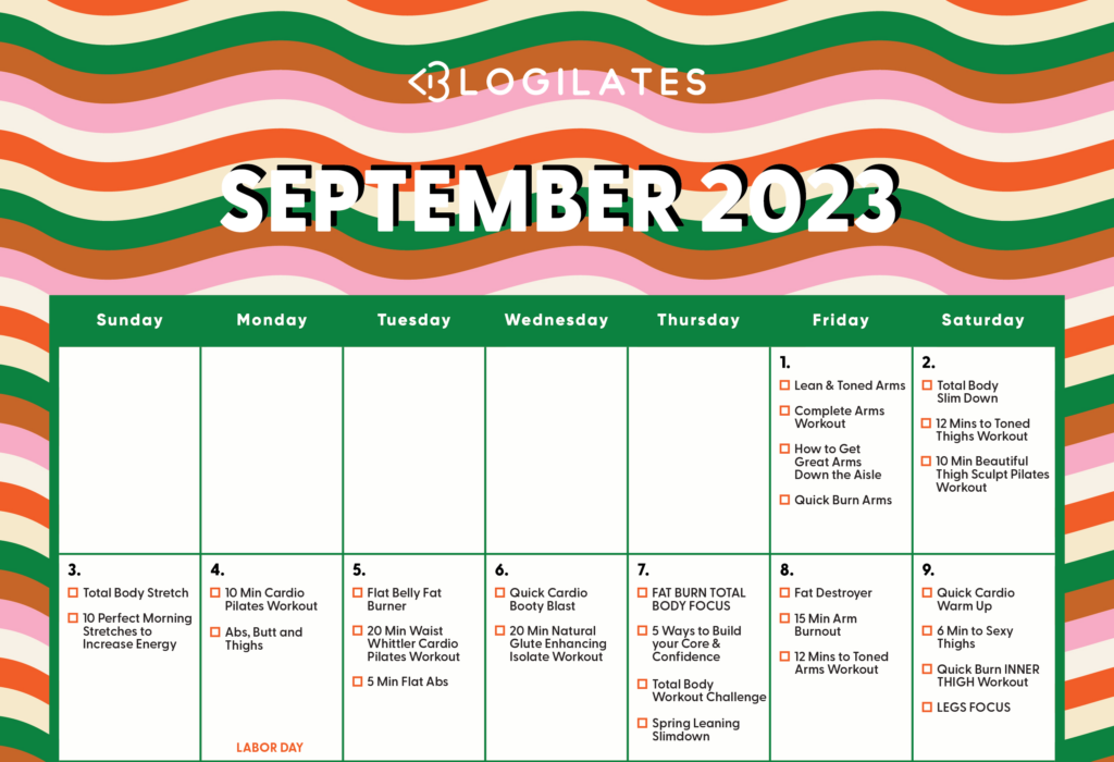 Blogilates September 2025 Calendar