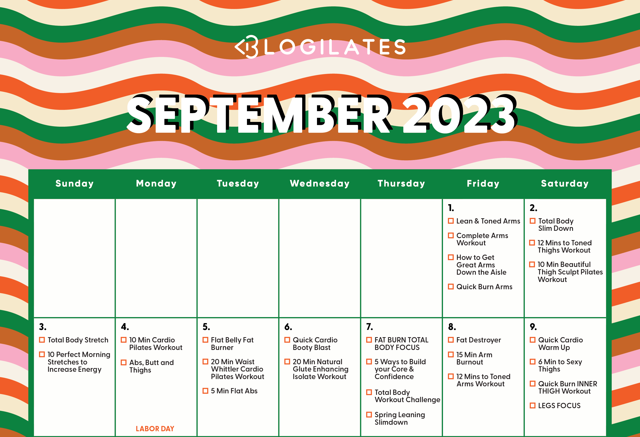 blogilates september 2023 workout calendar crop