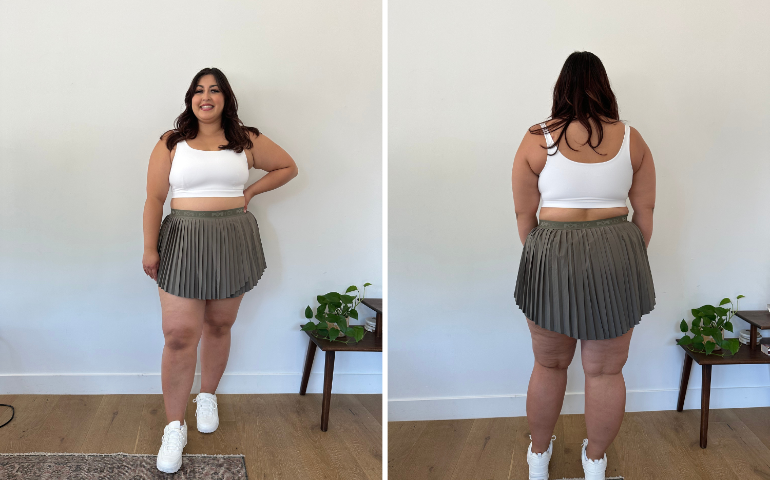 size 1x try-on review popflex ace 'em pleated skort