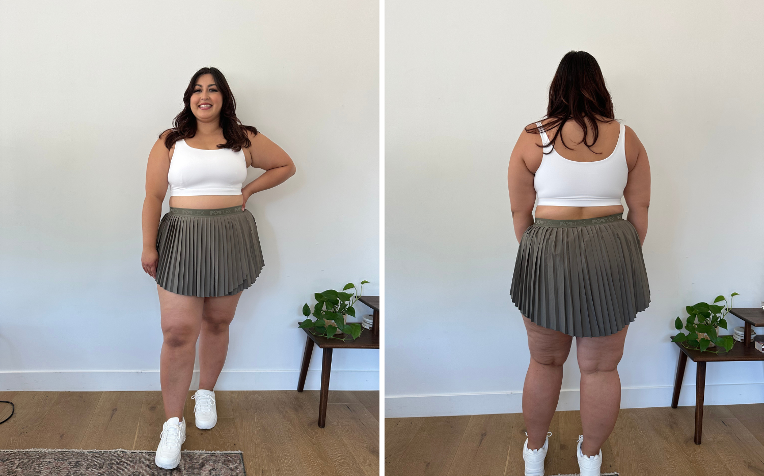 size 1x try-on reappraisal  popflex ace 'em pleated skort