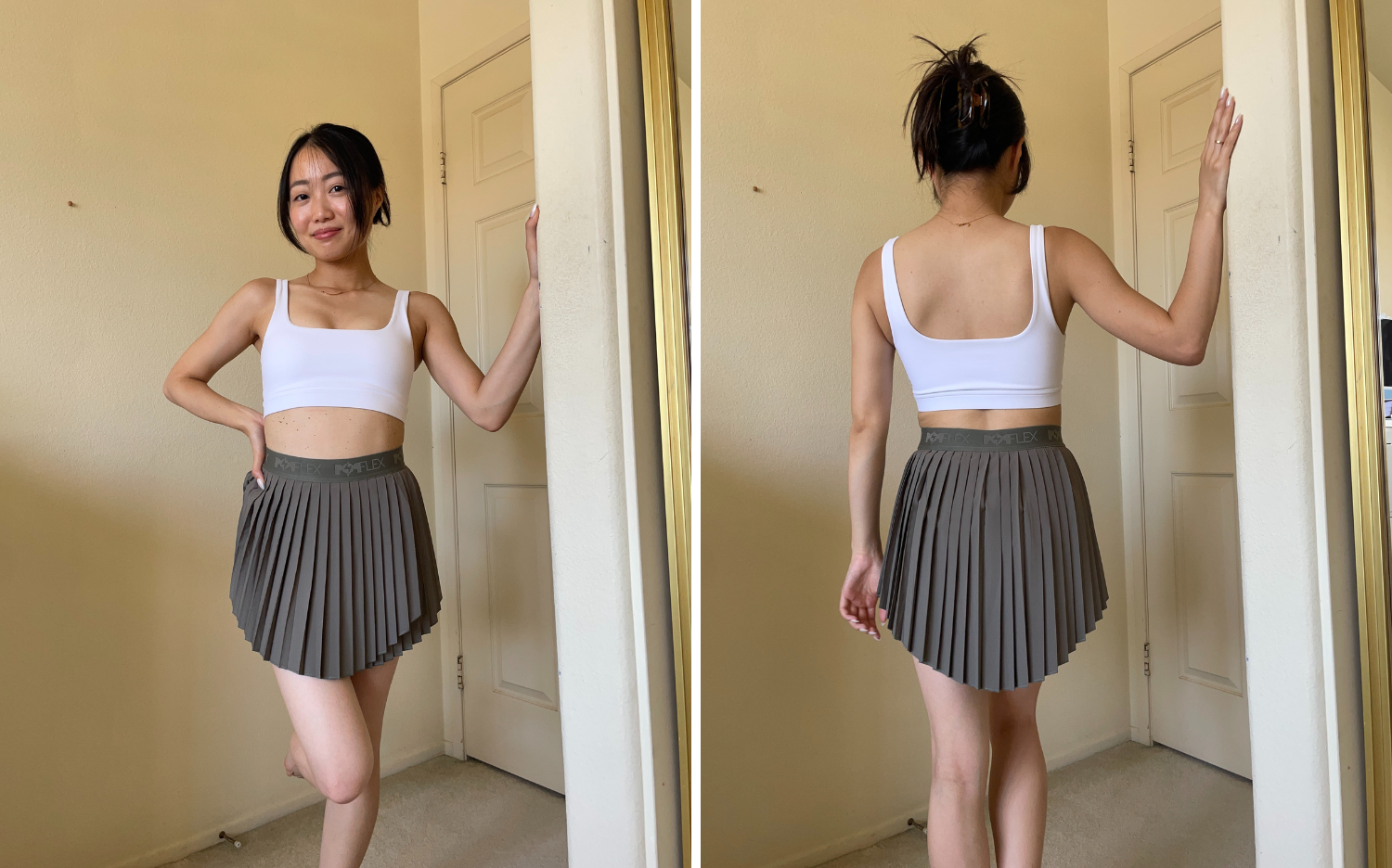 size xxs try on ace 'em pleated skort popflex review