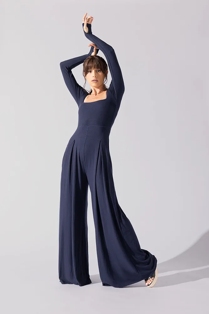 go with the flow jumpsuit cosmic navy