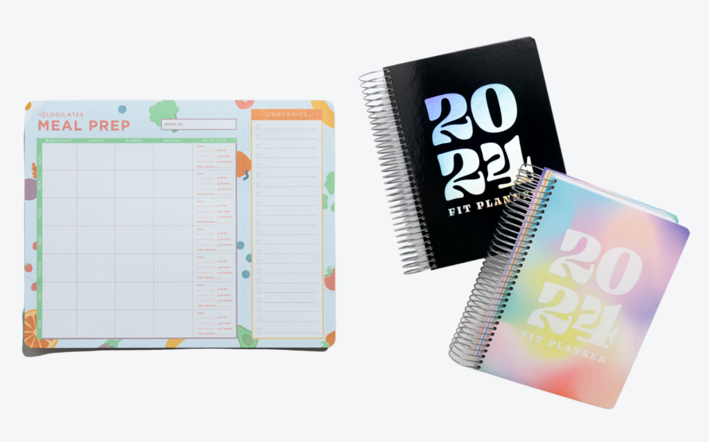 popflex meal prep pad and 2024 fit planner