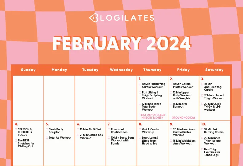 blogilates february 2024 workout calendar crop
