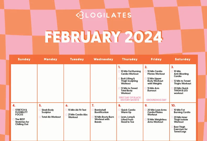 The Blogilates March 2024 Workout Calendar!!