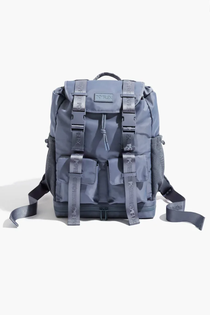 popflex athena backpack blogilates travel blue mist