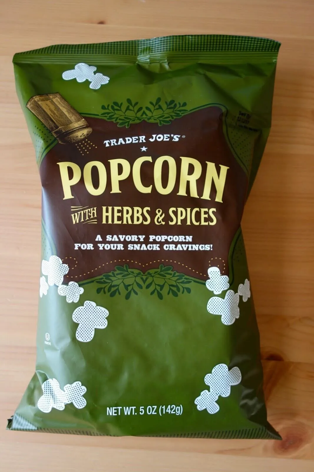 dairy-free trader joe's snack popcorn with herbs and spices high fiber
