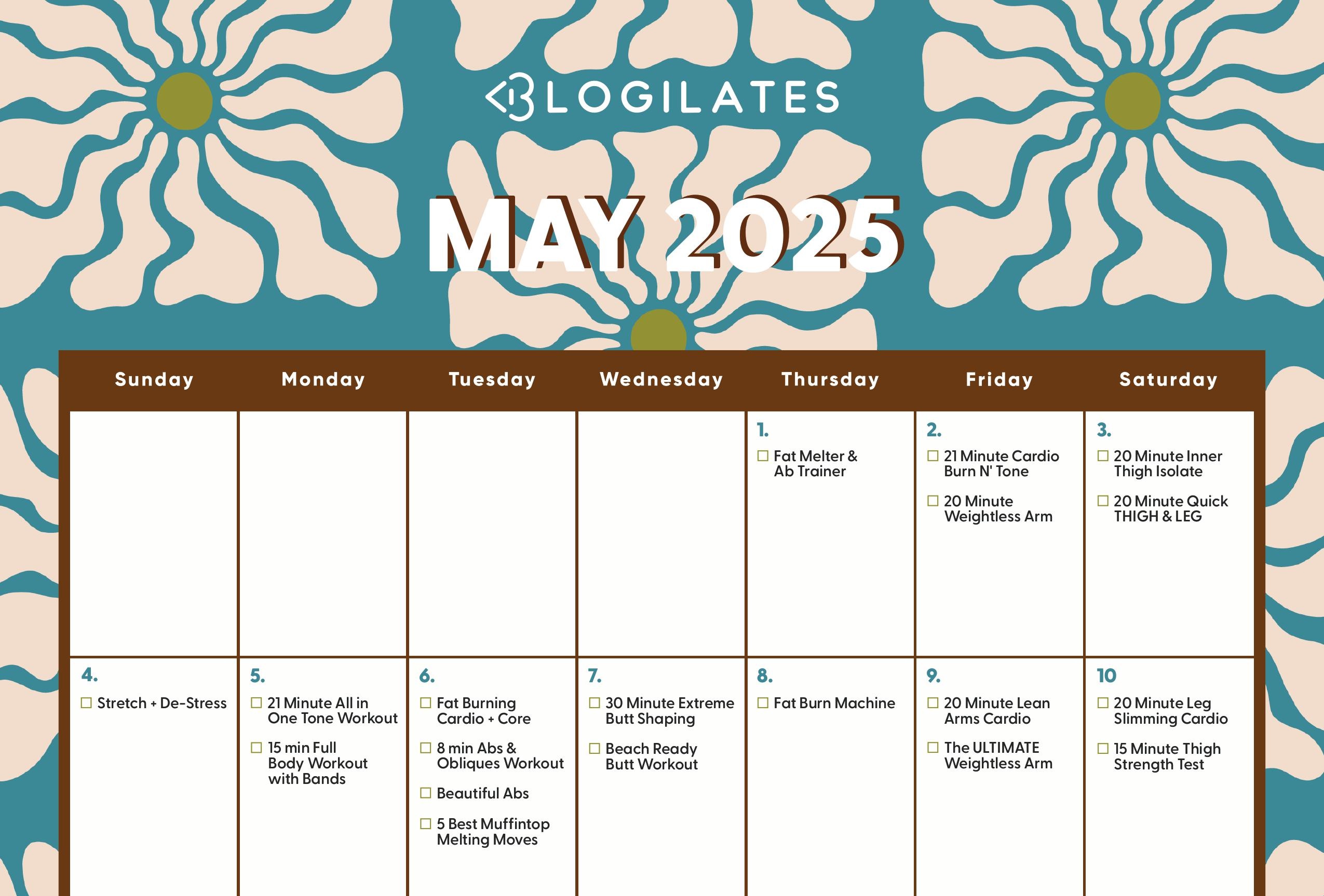 Your Blogilates May 2025 Workout Calendar!!