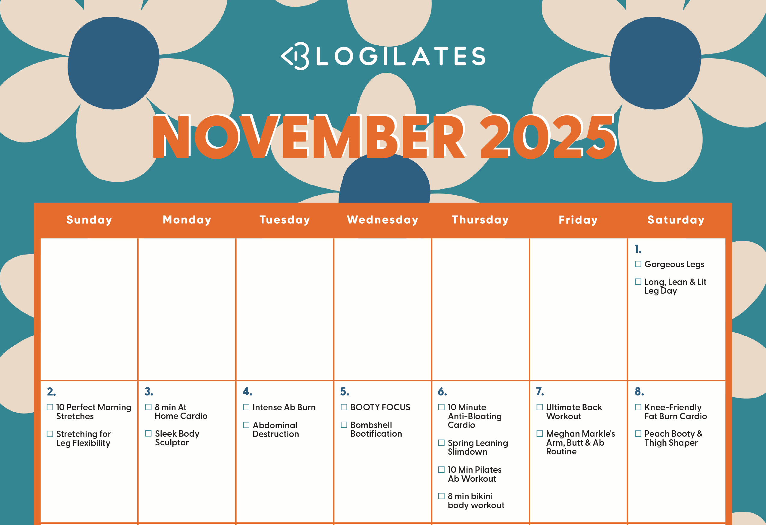 Here’s Your Blogilates November 2025 Workout Calendar! Here’s Your Blogilates November 2025 Workout Calendar!