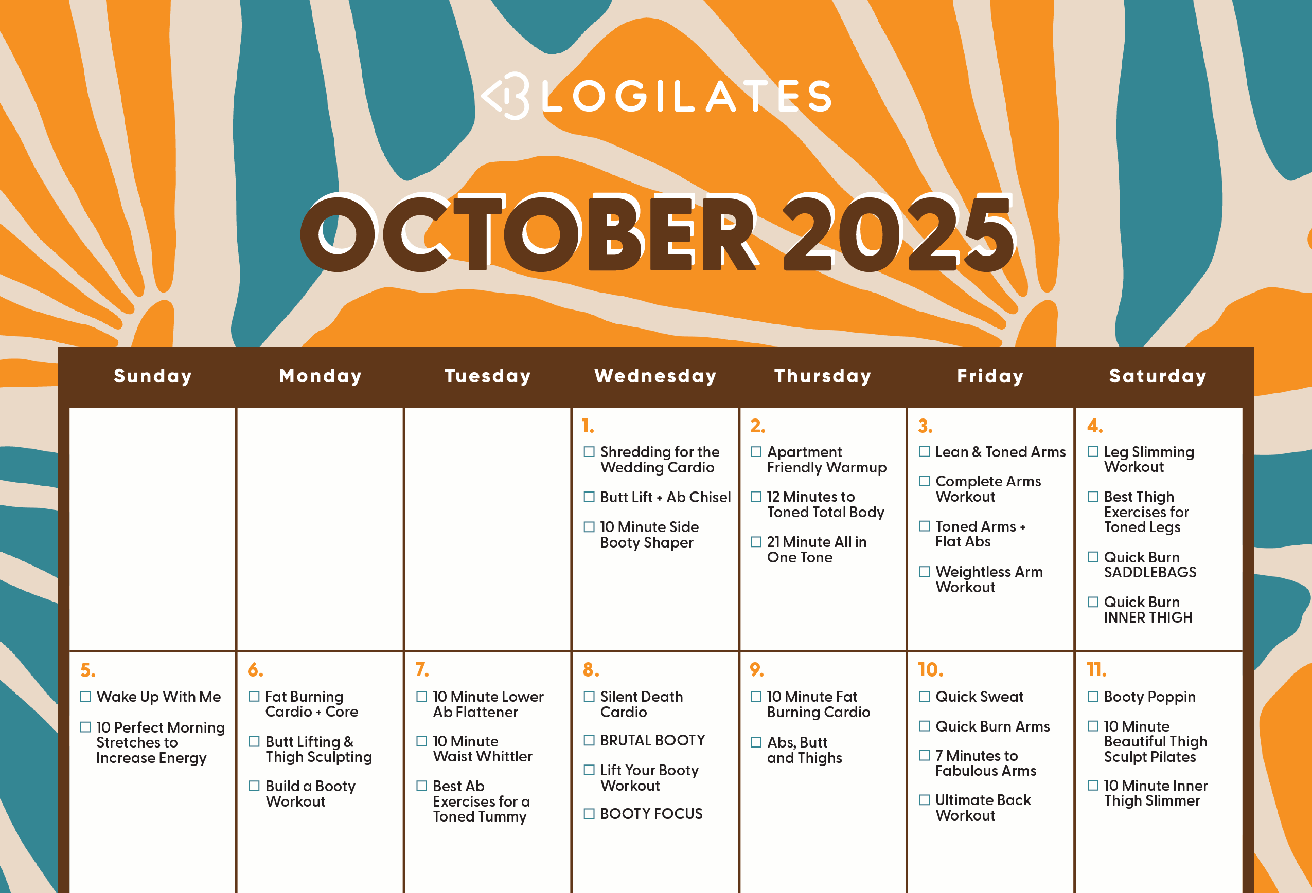 Here’s Your Blogilates October 2025 Workout Calendar!